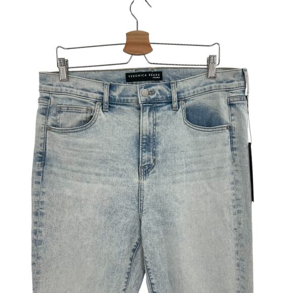 Veronica Beard Sheridan Exaggerated Flare Jeans High Rise Denim Sky Blue Size 15 - Picture 3 of 16